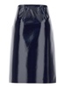 Midi Blue Skirt with Slit in Vynil Woman