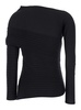 Black Asymmetric Top with Long Sleeves in Pleated Viscose Blend Woman