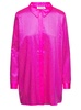 Shirt With All-Over Crystal Embellishment In Fuchsia Satin Woman