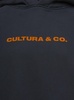 Black Hoodie With Cultura & Co Print In Jersey Man