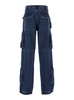 Blue Cargo Pants With Logo Patch In Denim Man