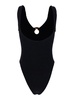 'Celine' Black One-Piece Swimsuit With Ring Detail In Stretch Polyamide Woman