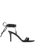 'Maud' Black Sandals With Self-Tie Laces In Leather Woman