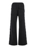 'Pusher' Black Pants with Elastic Waist with Drawstrings and Wide Leg in Cotton Man