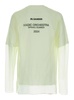 Lime Yellow Double Layer T-Shirt With Sheer Layer In Technical Fabric Man