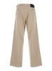 Beige Pants With Logo Patch In Denim Man