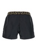 Black Swimsuit Shorts With Greca Detail In Tech Fabric Man