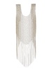 Silver-Tone Vest With Fringes In Metal Mesh Woman