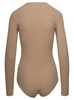 Beige Fitted Long Sleeves Bodysuit In Polyamide Blend Woman