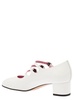 'Kina' White Mary Janes With Straps And Block Heel In Patent Leather Woman