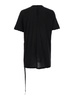 Black Crewneck T-Shirt with Oversized Band in Cotton Man