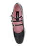 'Kina' Black Mary Janes With Straps And Block Heel In Patent Leather Woman