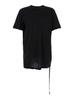 Black Crewneck T-Shirt with Oversized Band in Cotton Man