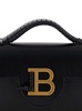 'B-Buzz Mini' Black Crossbody Bag with B Clasp in Smooth Leather Woman