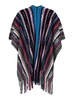 Multicolor Cape With Zigzag Motif In Wool Blend Woman