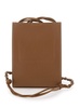 'S Tangle ' Brown Crossbody Bag with Embossed Logo in Leather Man