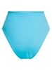 High Waisted Bikini Bottoms With Ruched Detailing In Turquoise Polyamide Woman