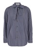 'metro' Blue Shirt With Bow Front Detail In Cotton Man