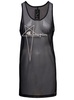 'Basketball' Mini Black Dress with Pentagram Embroidery at the Front in Micromesh Woman