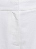 White Bermuda Shorts With Concealed Fastening In Linen Blend Woman