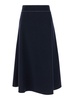 'Nevada' Blue Flared Midi Skirt with Rear Zip in Wool Woman