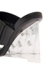 Black Wedge with Double Strap and Trasparent Plexiglass Heel in Smooth Leather Woman