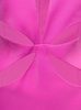 Pink Halterneck Petal Cutout Dress In Tech Fabric Woman