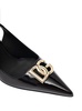 Black Slingback Pumps With Metal Dg Patch In Shiny Leather Woman