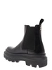 Black Chelsea Ankle Boots With Chunky Platform With Logo Plaque In Leather Blend Man