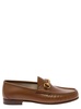 Brown Loafers with Horsebit Detail in Smooth Leather Man