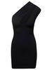 Black Alexa Cut-Out Minidress in Crepe Knit Woman