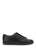 'Roger' Black Slip-On Sneakers in Leather Man