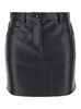 Black Five-Pocket Mini-Skirt in Eco Leather Woman