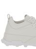 'Orb' White Low Top Sneakers with Cleated Sole in Leather Man