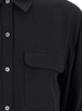 'Signature' Black Shirt with Patch Pockets in Silk Woman