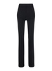 'Milano' Black Flared Pants with Pences on the Front in Viscose Blend Stretch Woman