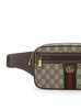 'Ophidia' Beige and Ebony Fanny Pack with Web Detail and Double G in GG Supreme Canvas Man