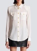 BALMAIN Western Style Poplin Shirt in White - Women's