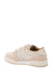 White and Pink Suede Fendi Match Low Top Sneakers in Calf Leather Woman