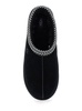 Black Plaited Hem ‘Tasman’ Slippers In Suede Woman