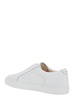 'Roger' White Sneakers with Elastic Bands Design and Insole Logo in Leather Man