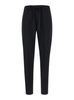 'Buddy' BlackPants with Drawstring Elastic Waist in Viscose Blend Stretch Woman