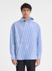 Light-Blue Striped 'La Chemise Cuadro' in Silk Blend Man