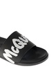 Alexander Mcqueen Man's Black Rubber Slide Sandals with Logo