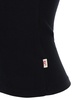 Black Ribbed Tank Top with U Neckline in Cotton and Modal Blend Woman