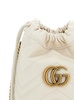 'GG Marmont 2.0' White Mini Bucket Bag with Logo in Leather Woman