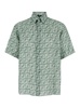 Green Shirt with FF Print in Linen Man