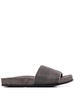 Grey Suede Slide Sandals With Monile Detail Brunello Cucinelli Woman