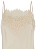 'Chantal' Mini White Dress with Tonal Lace Trim in Silk Woman