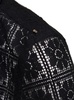 'Sava' Black Shirt with Embroidered Jacquard Motif All-Over  in Cotton Blend Woman